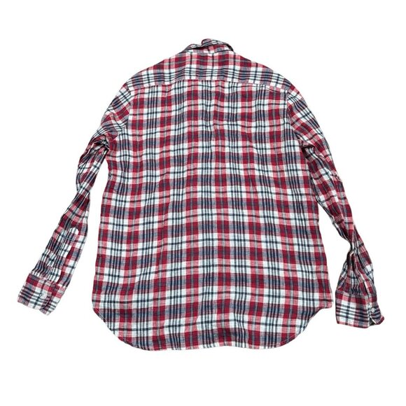 FRANK & EILEEN Shirt Women's Sz Small Red Blue Plaid Eileen 100% Linen Button Up - Picture 5 of 11